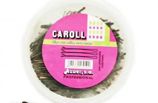 Asuer Horquilla Con Bolita Extra Largo Castaño Caroll 300uds